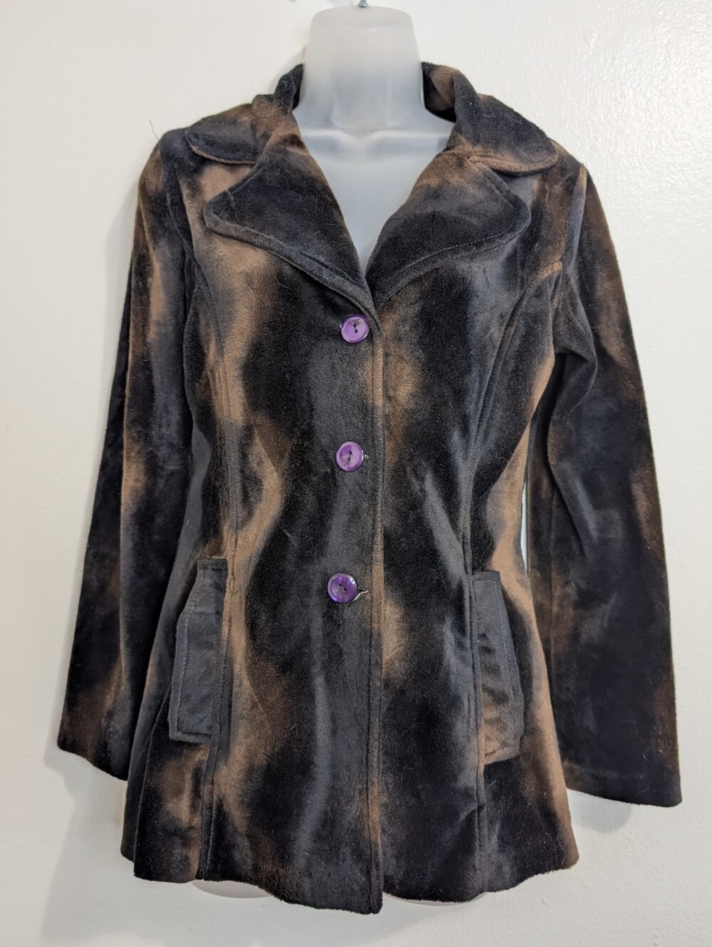 VTG 90s Velvet Whimsigoth Fairy Witchy Grunge Dark Academia Cozy Jacket S